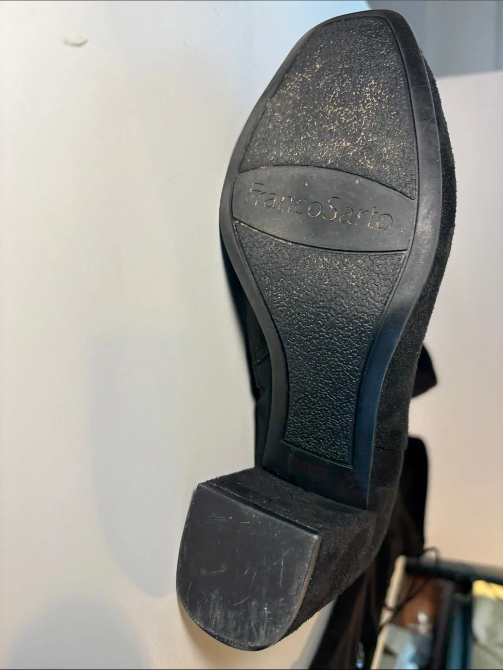 Franco Sarto Black Over-the-Knee Block Heel Boots
